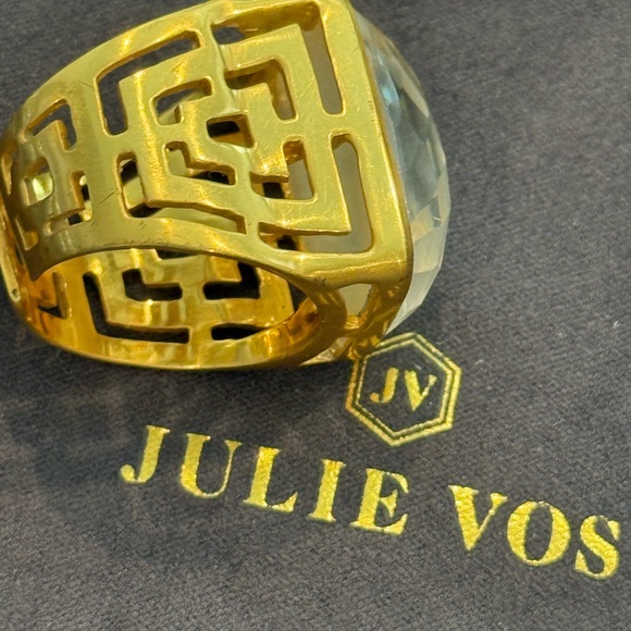 Retired Julie Vos iridescent crystal ring EUC - Picture 7 of 11